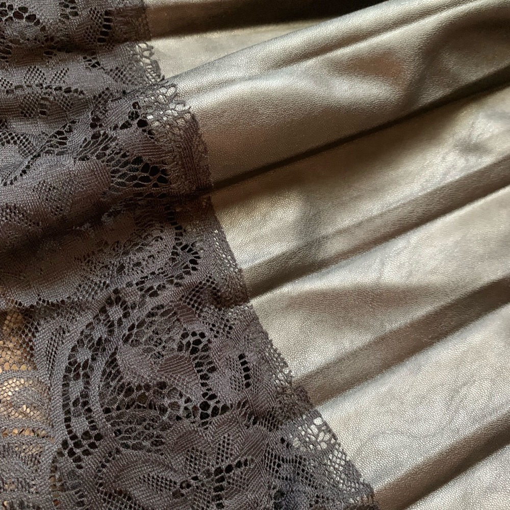 Faux Leather and Lace Skirt